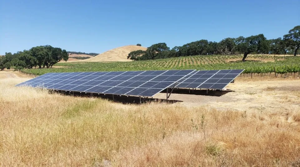 a solar panel in a field