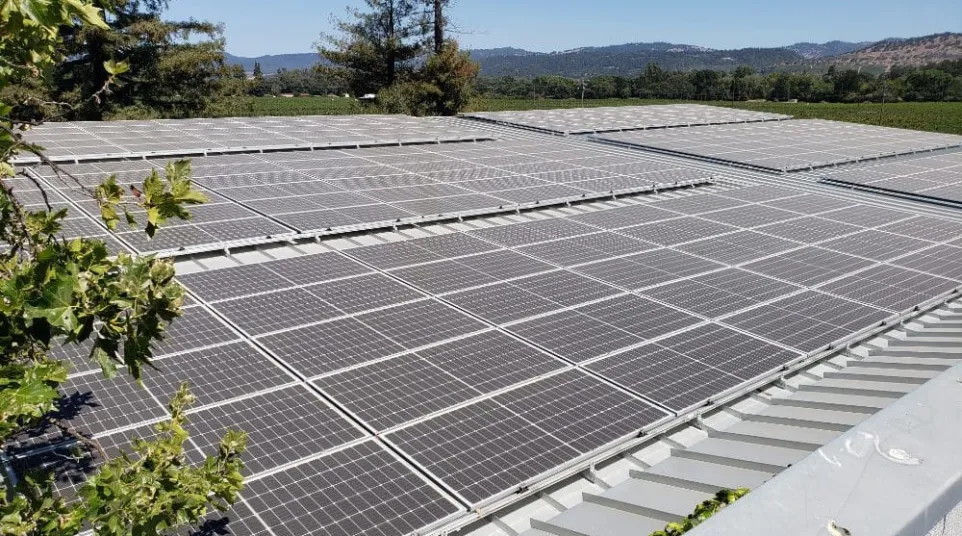 solar panels on a roof