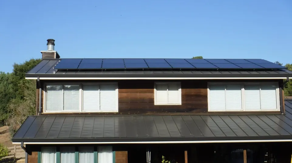 a house with a solar panel