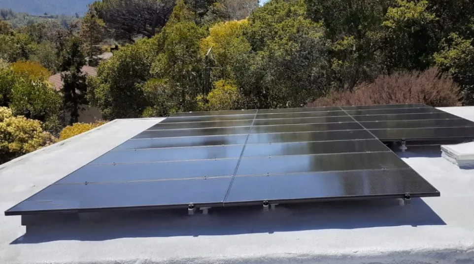 a solar panel on a roof