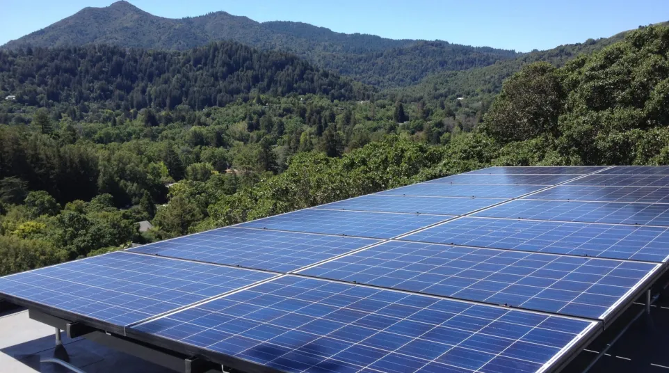 a solar panel on a roof