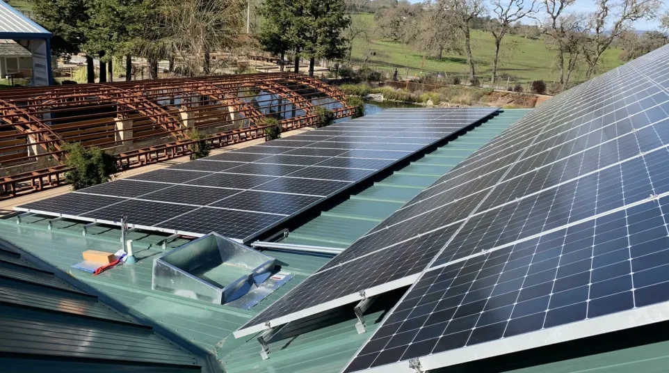 solar panels on a roof