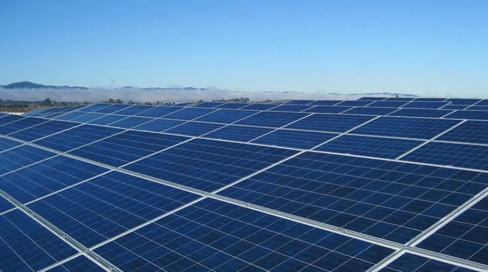 solar panels on a field