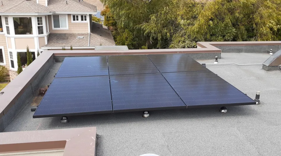 solar panels on a roof