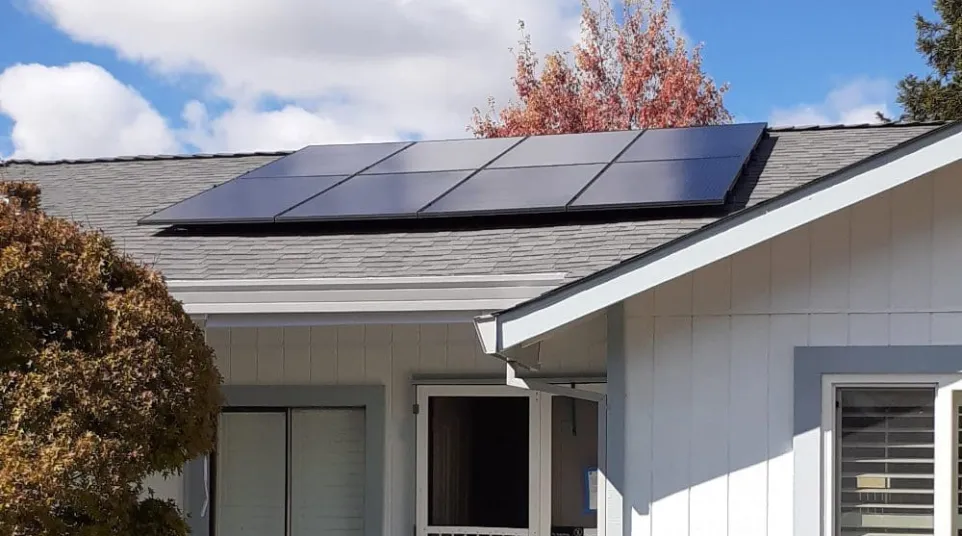 a house with a solar panel