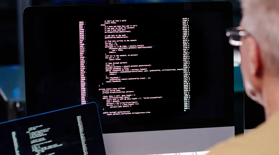 a man using a laptop