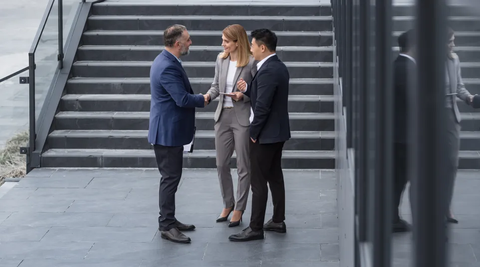 security professionals discussing a security plan for their facility