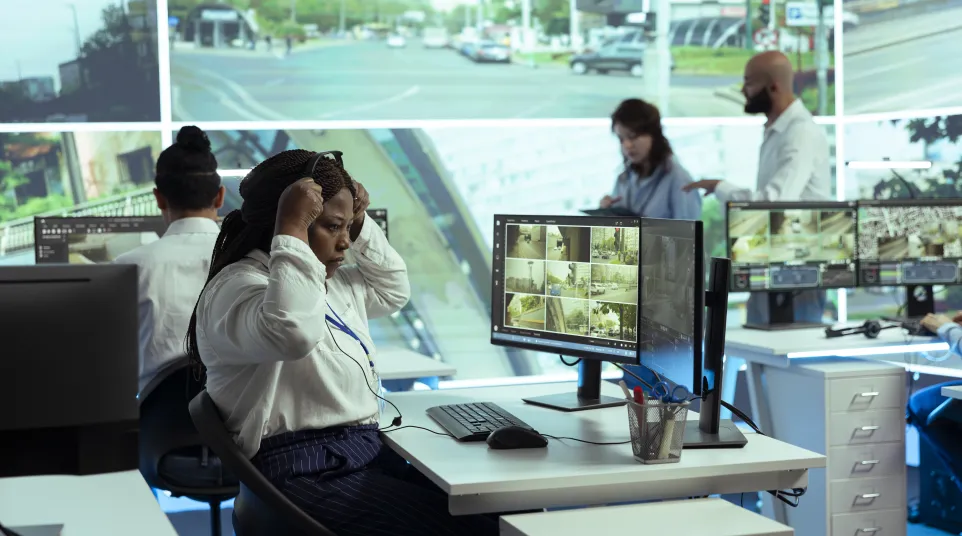 a group of people working at a computer