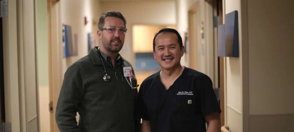 Spine surgeon Dr. Vien and P.A. Jayson Hartman.