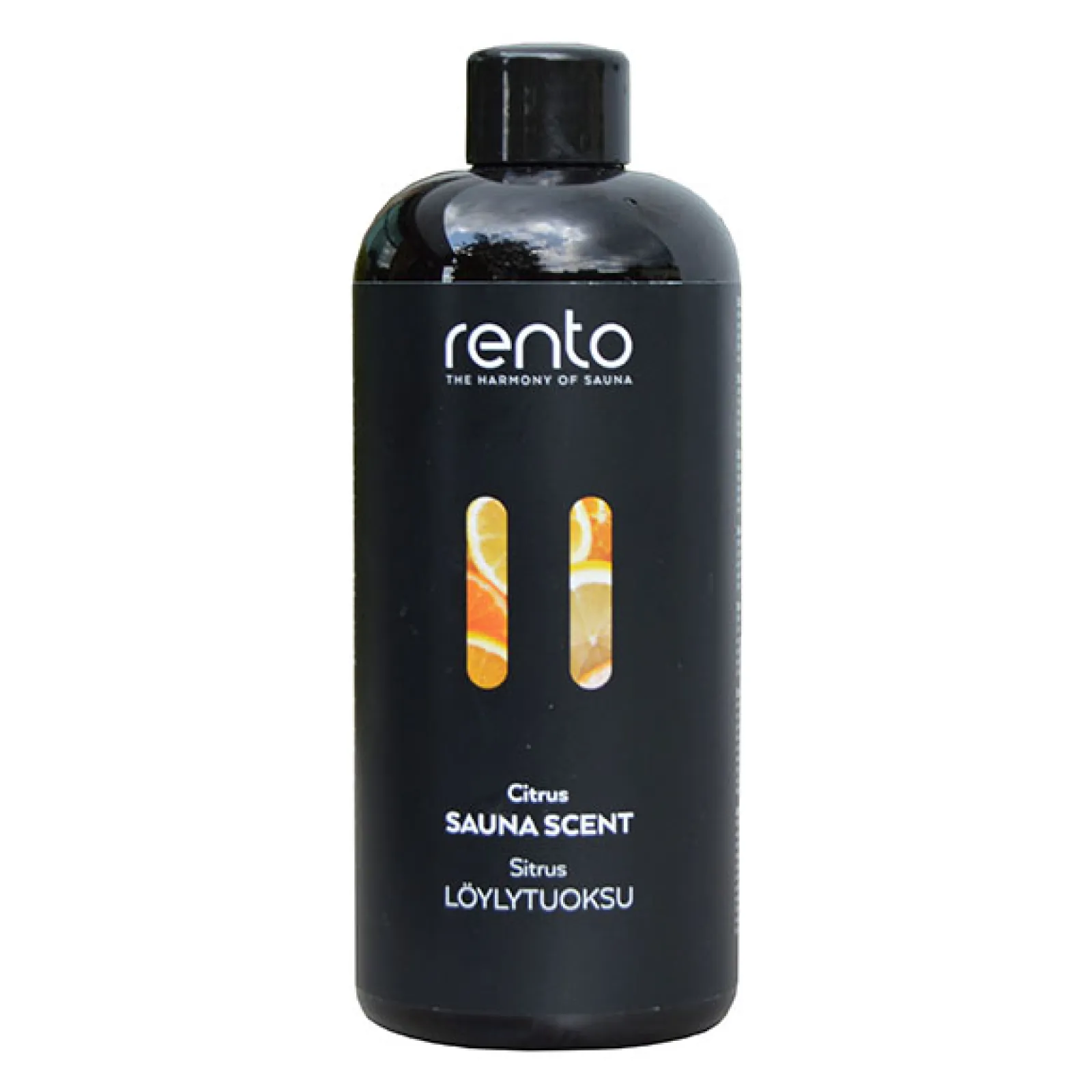 a black bottle of shampoo