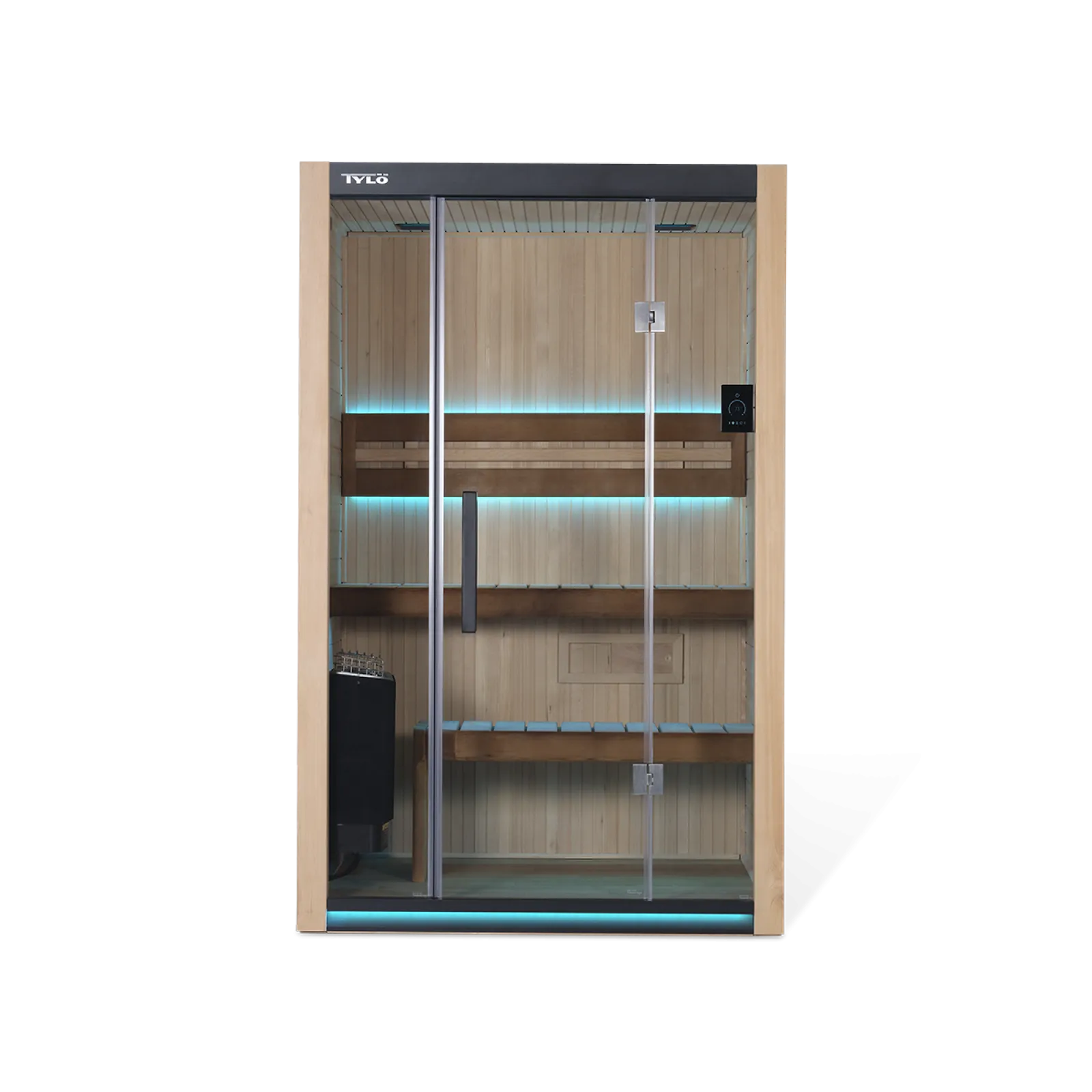 a black rectangular object with a white screen and a black background