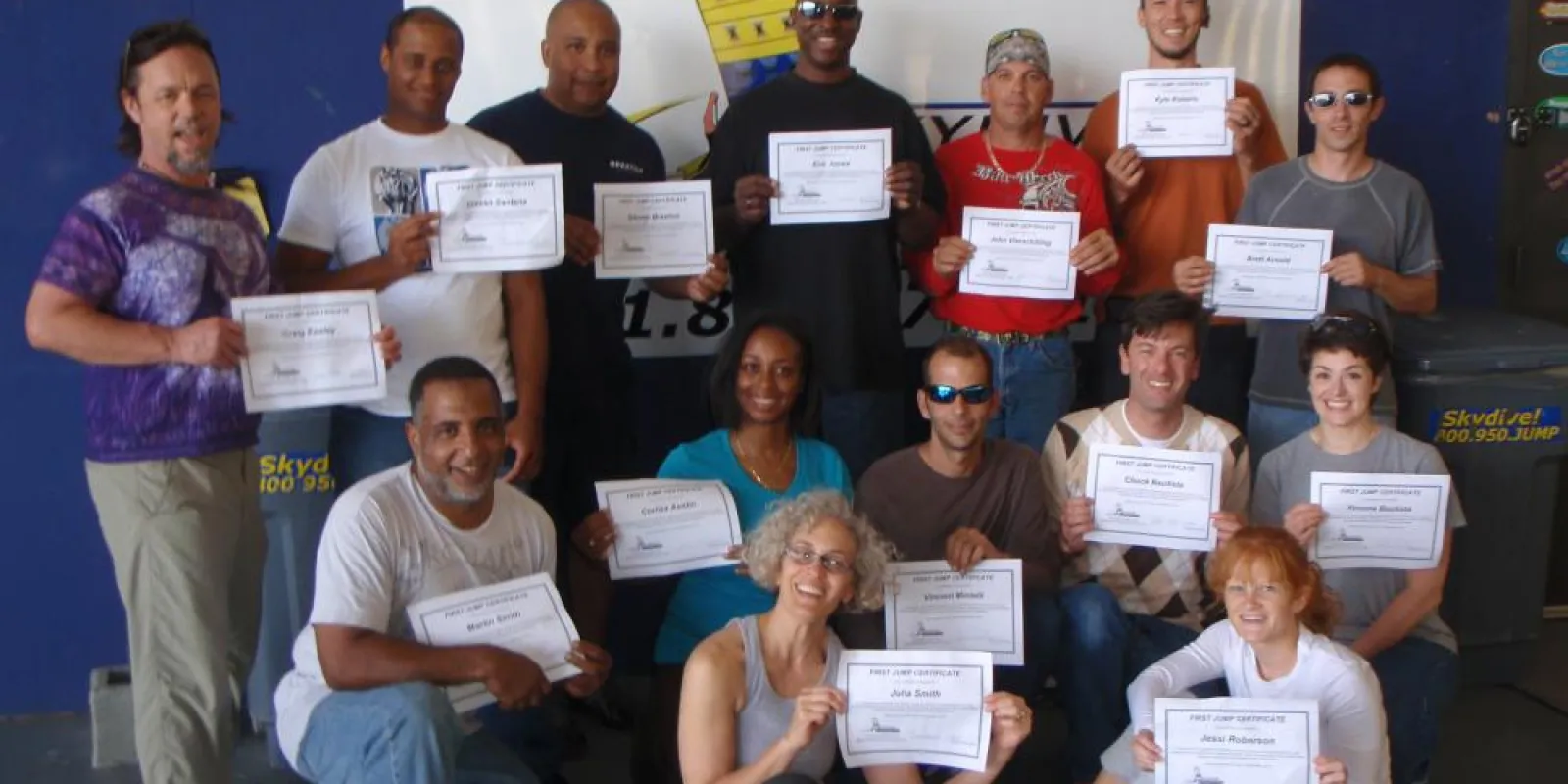 a group of people posing for the camera