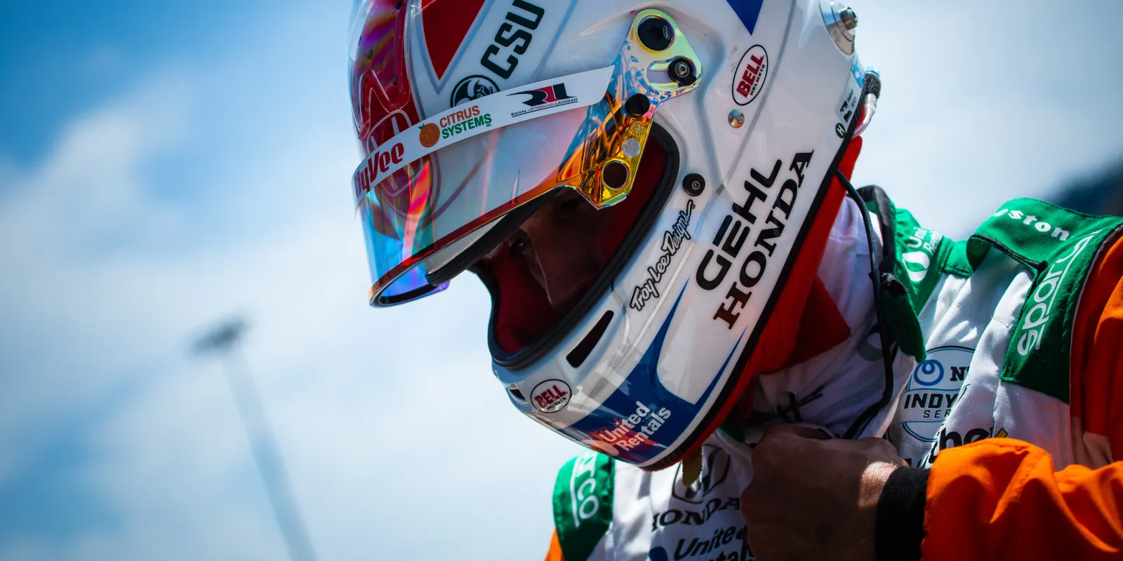 a man wearing a helmet