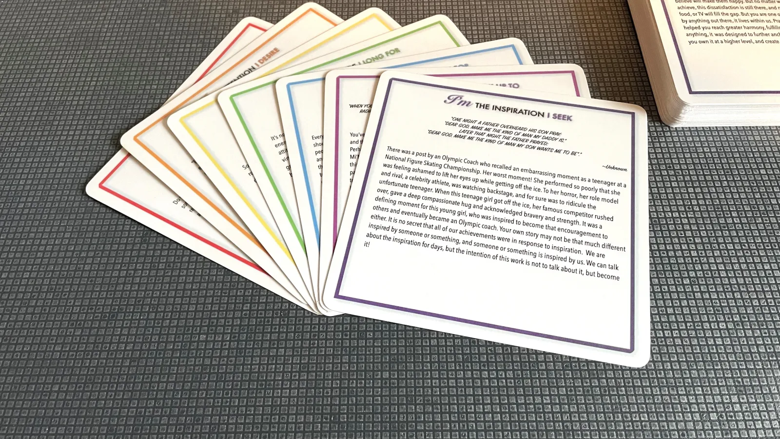 A set of Matte Laminated Cards displaying inspirational messages