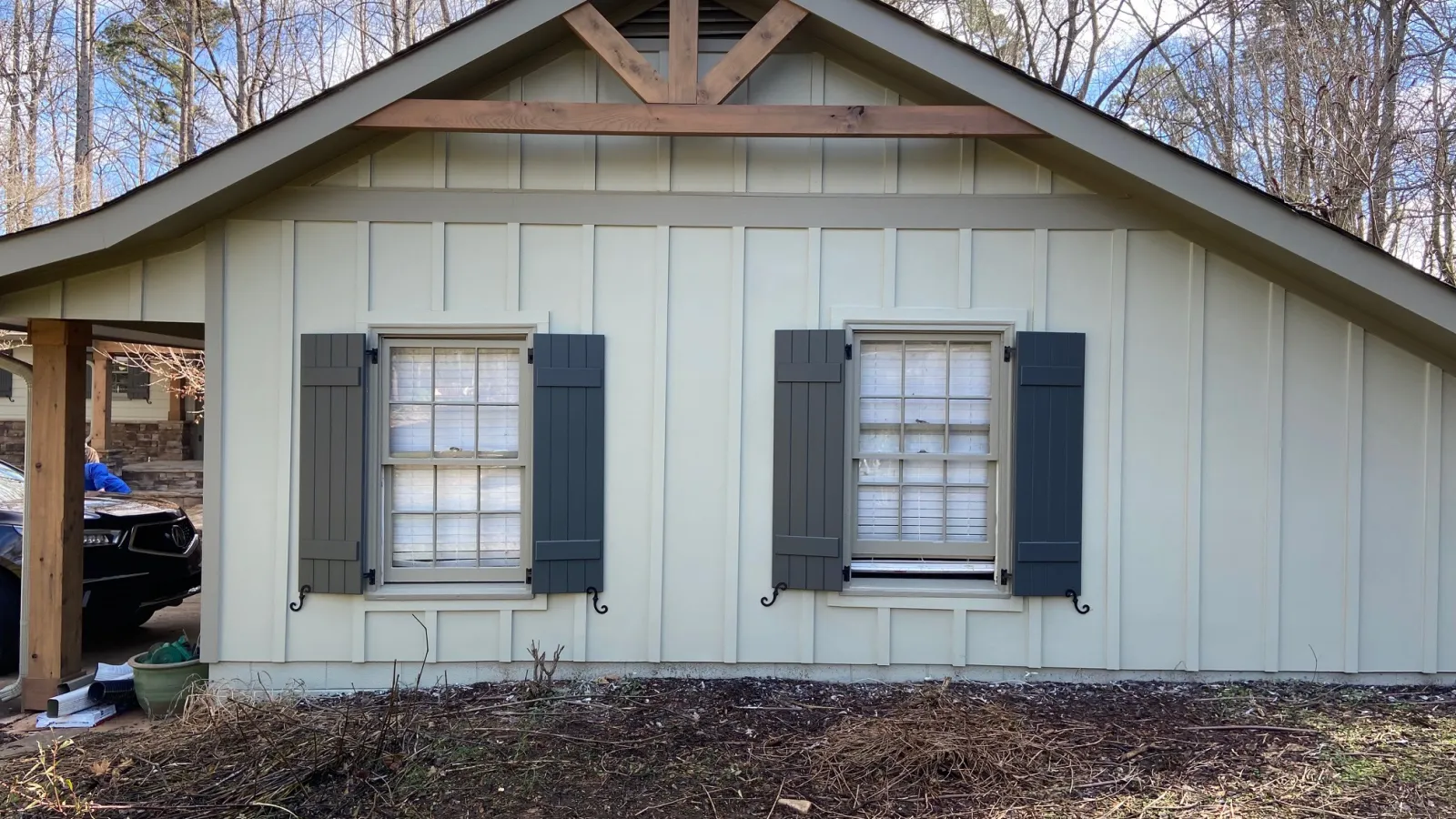 a house with a garage