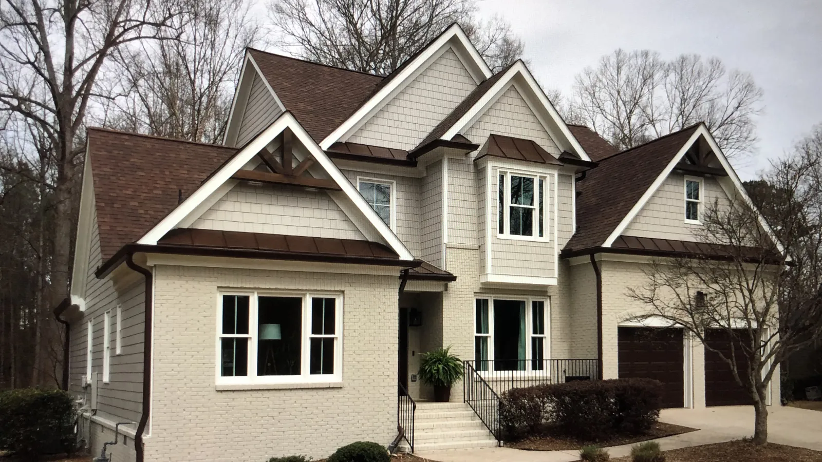a house with a large front yard