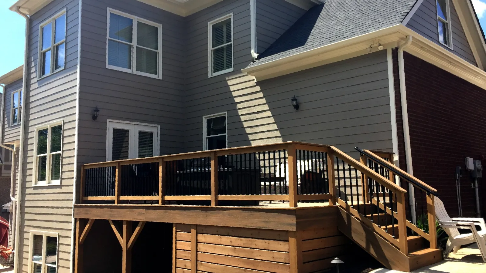 a house with a deck