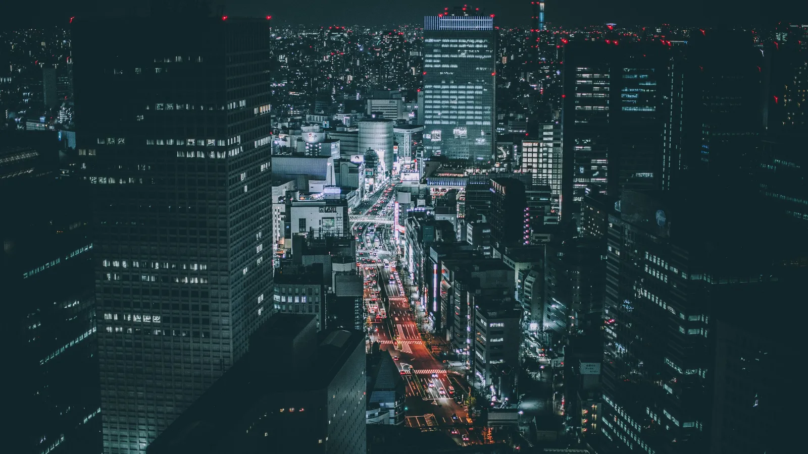 a city at night