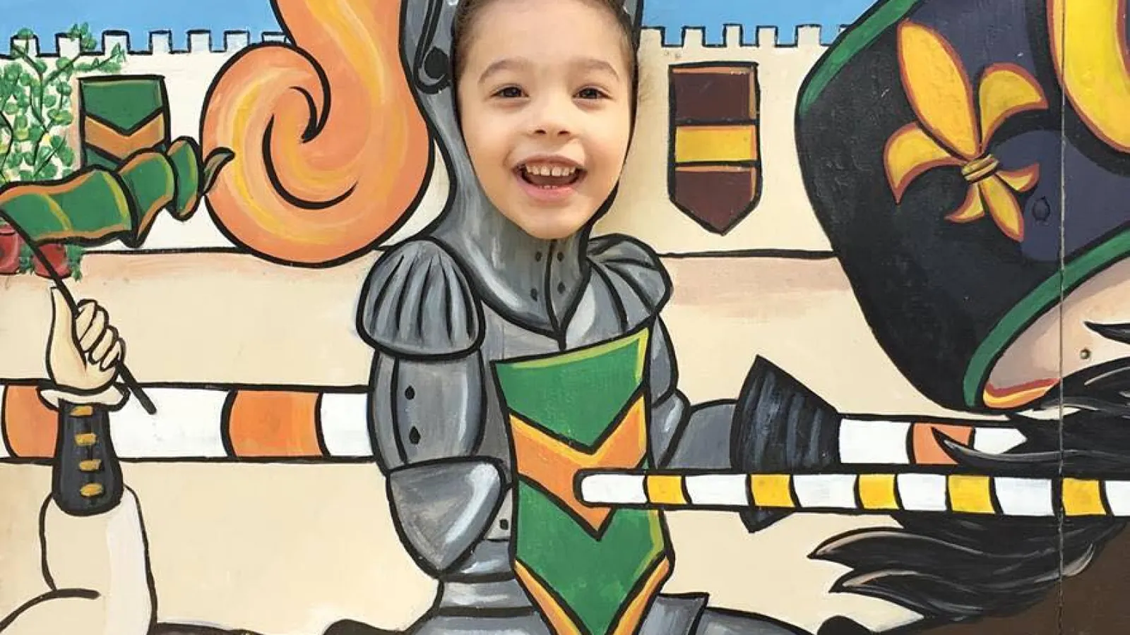 a child with a cartoon face
