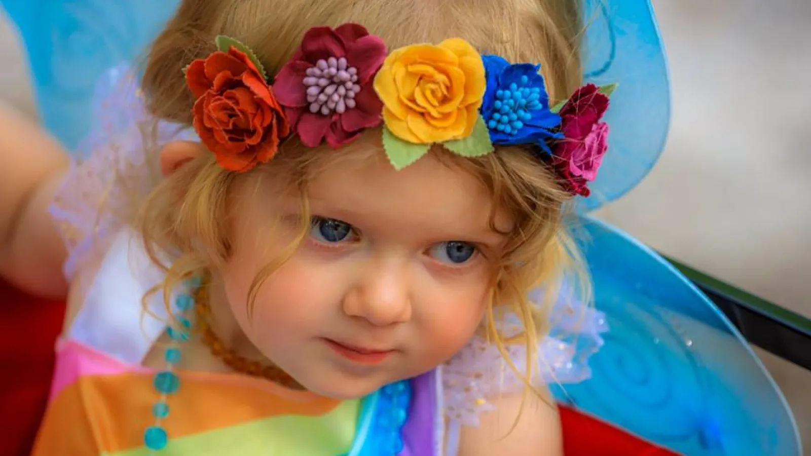 a girl with flowers in her hair