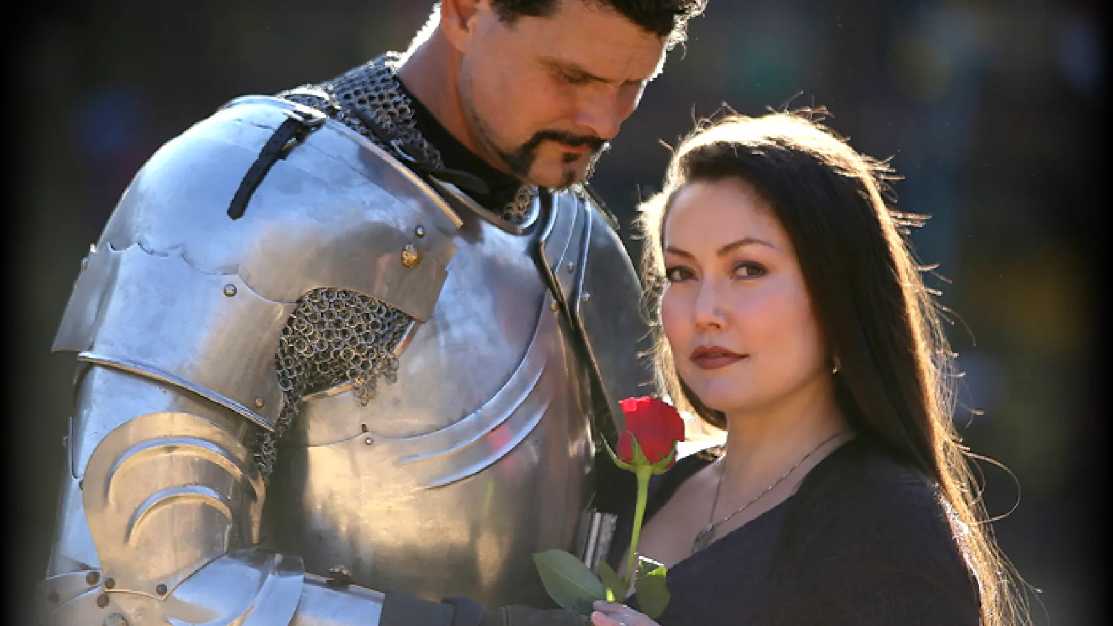 a man and woman standing together