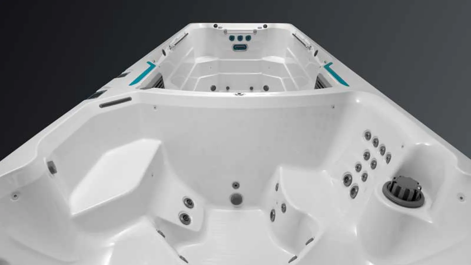 inside of a swim spa