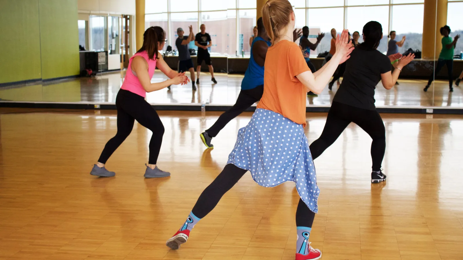 a group of people dancing
