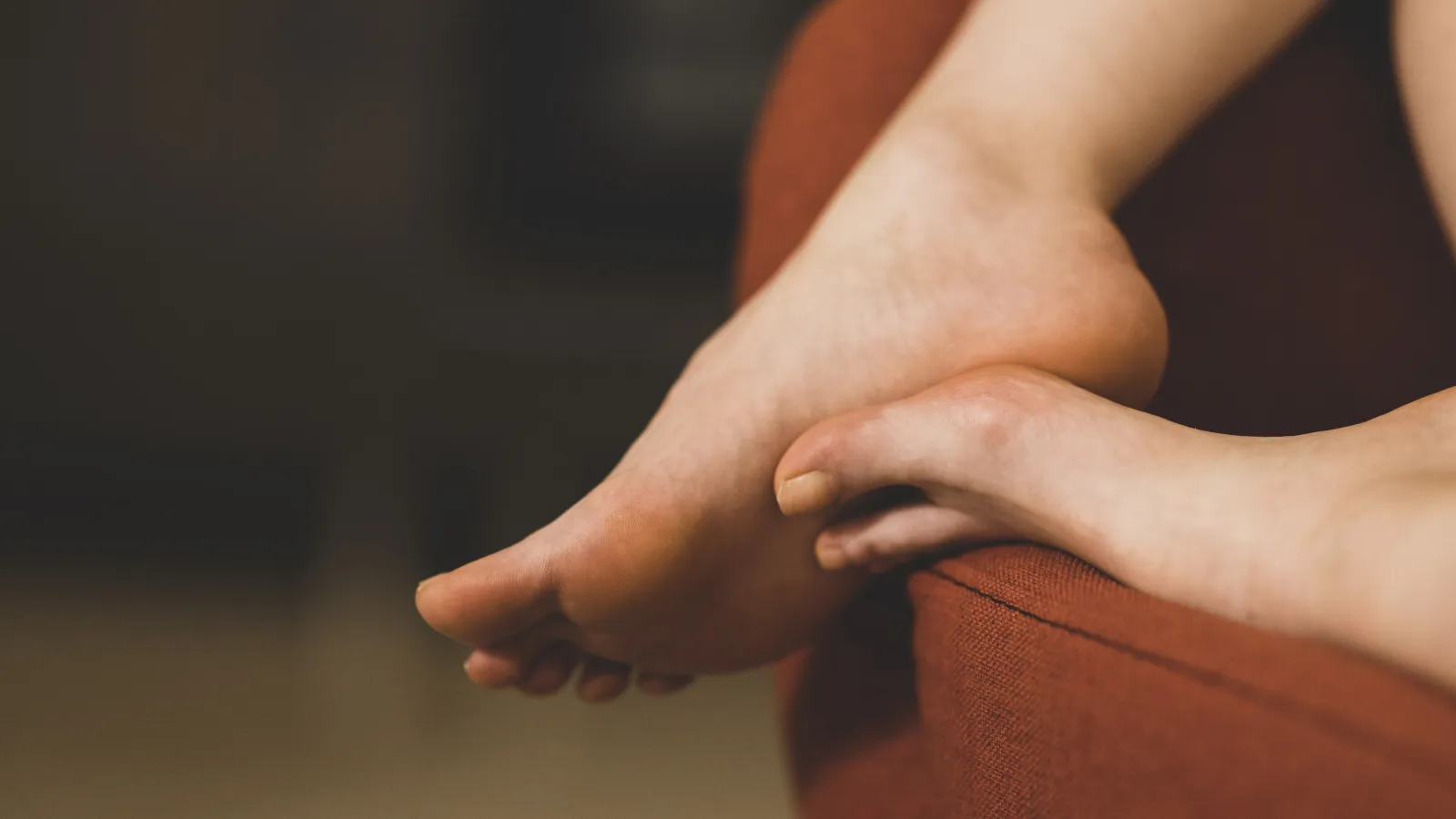 a close-up of a womans feet