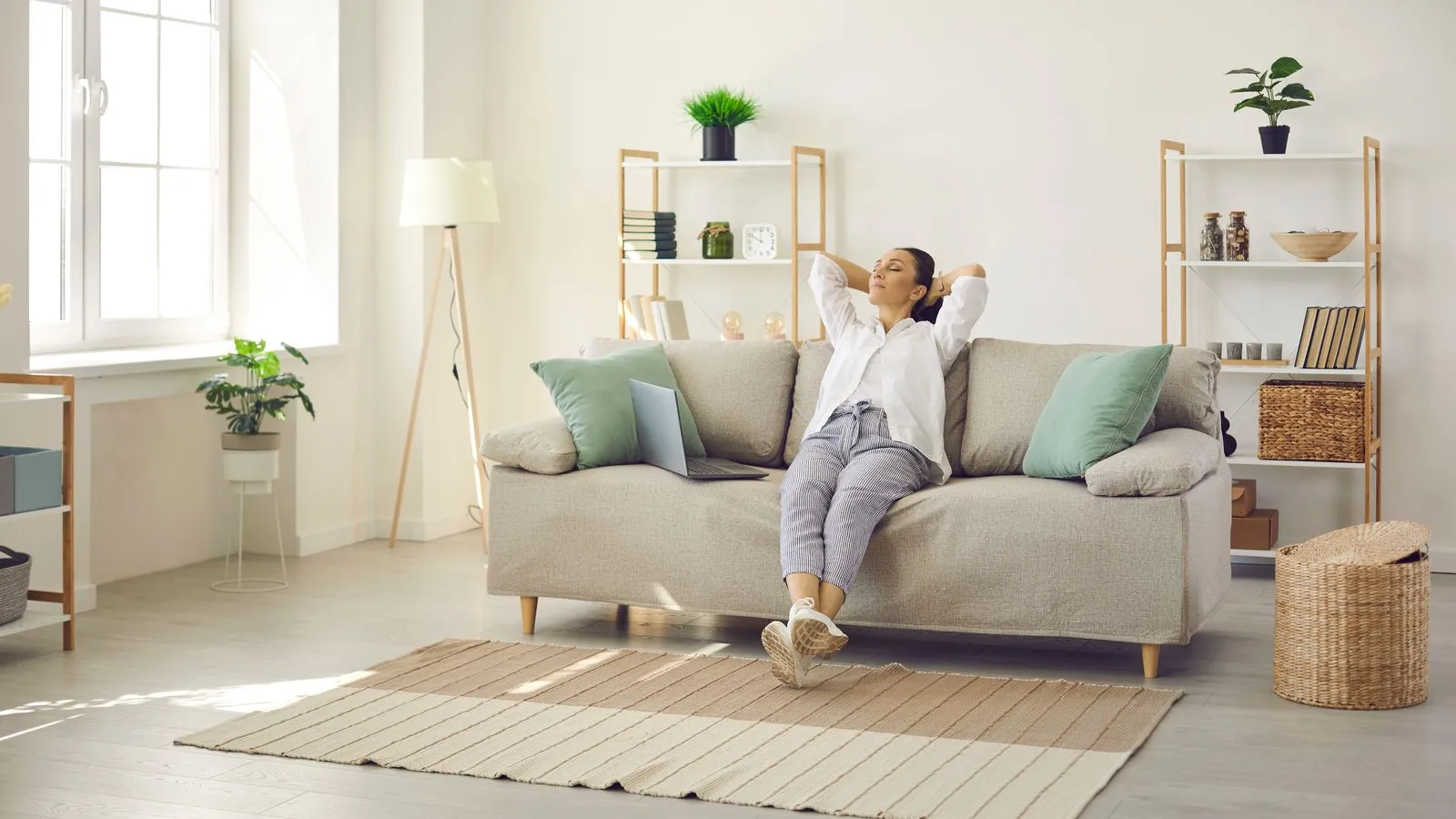 a person sitting on a couch