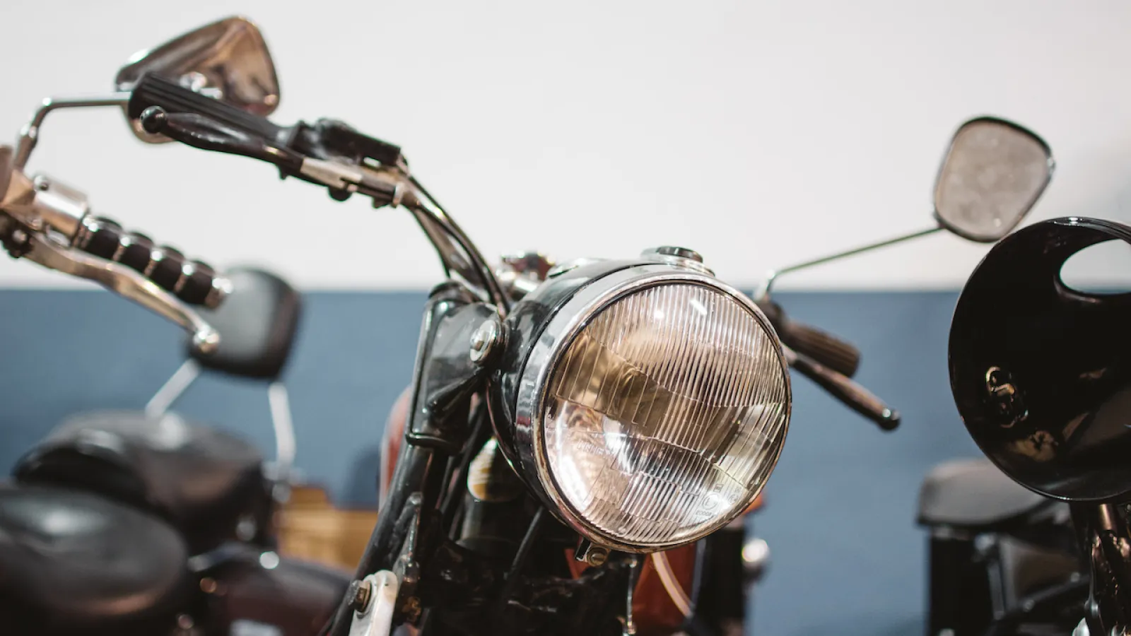 a motorcycle with a side mirror