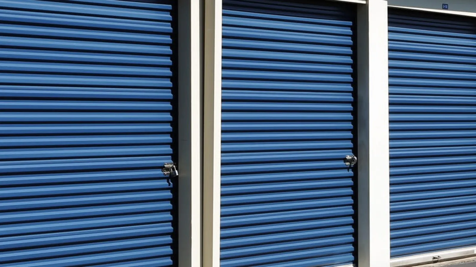 Blue storage doors