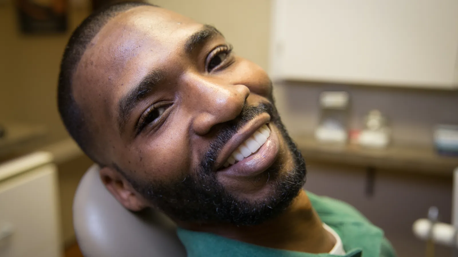 a man smiling for the camera
