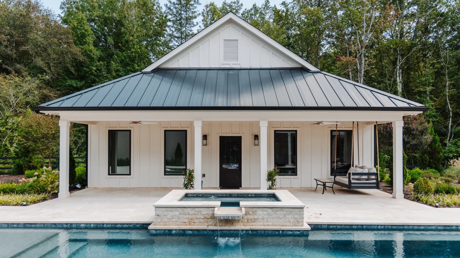a house with a pool