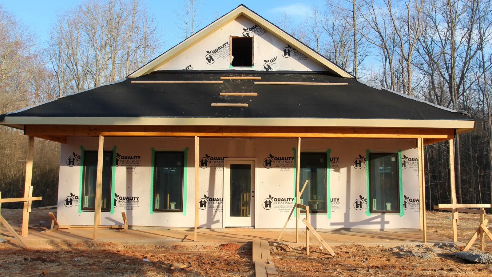 Single story house under construction