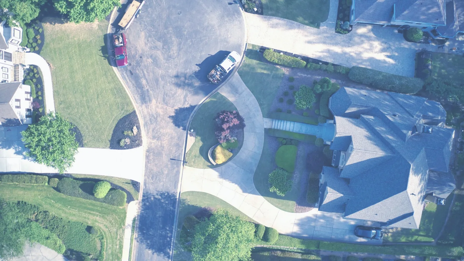 aerial view of a house