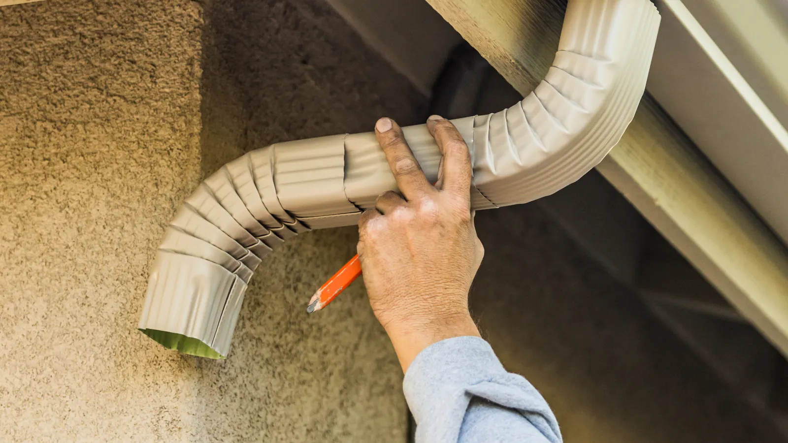 a close-up of a gutter system