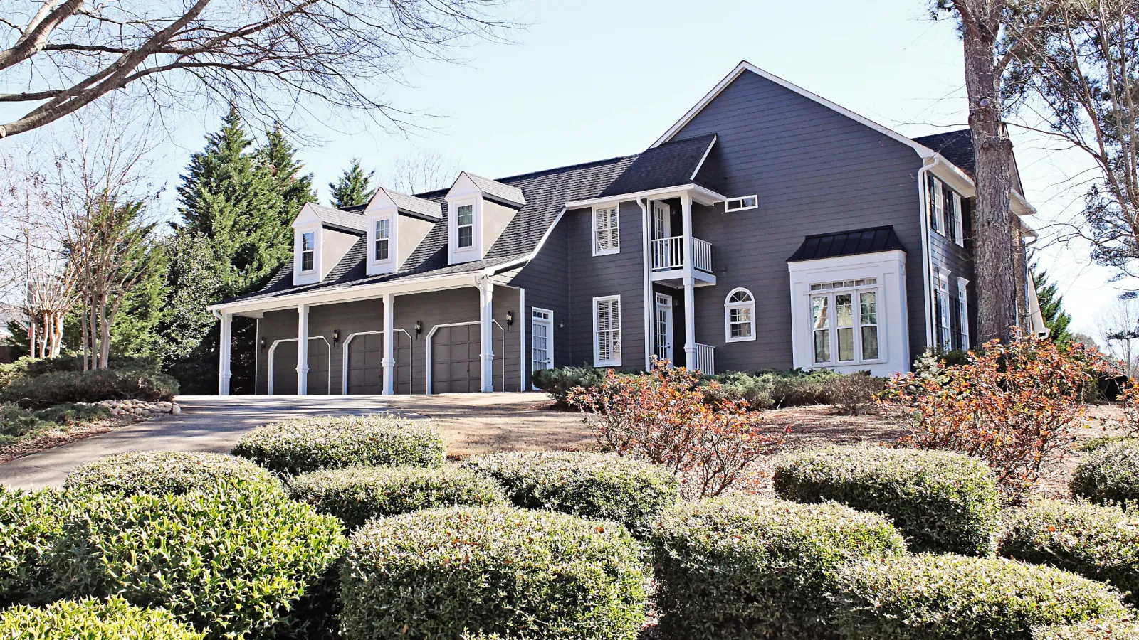 a house with a large front yard