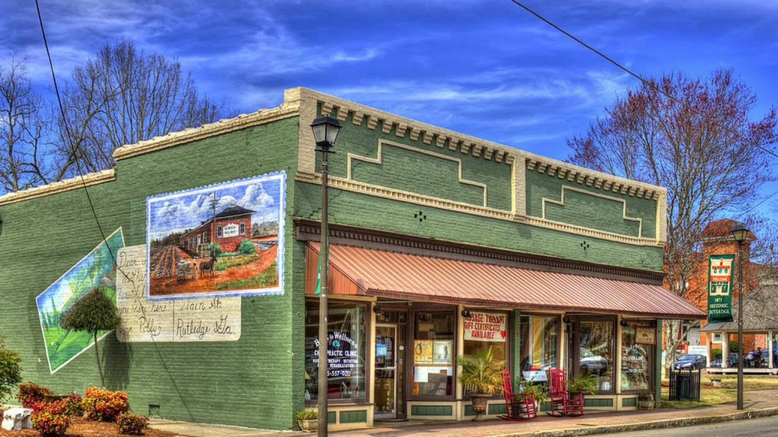 Downtown building with mural
