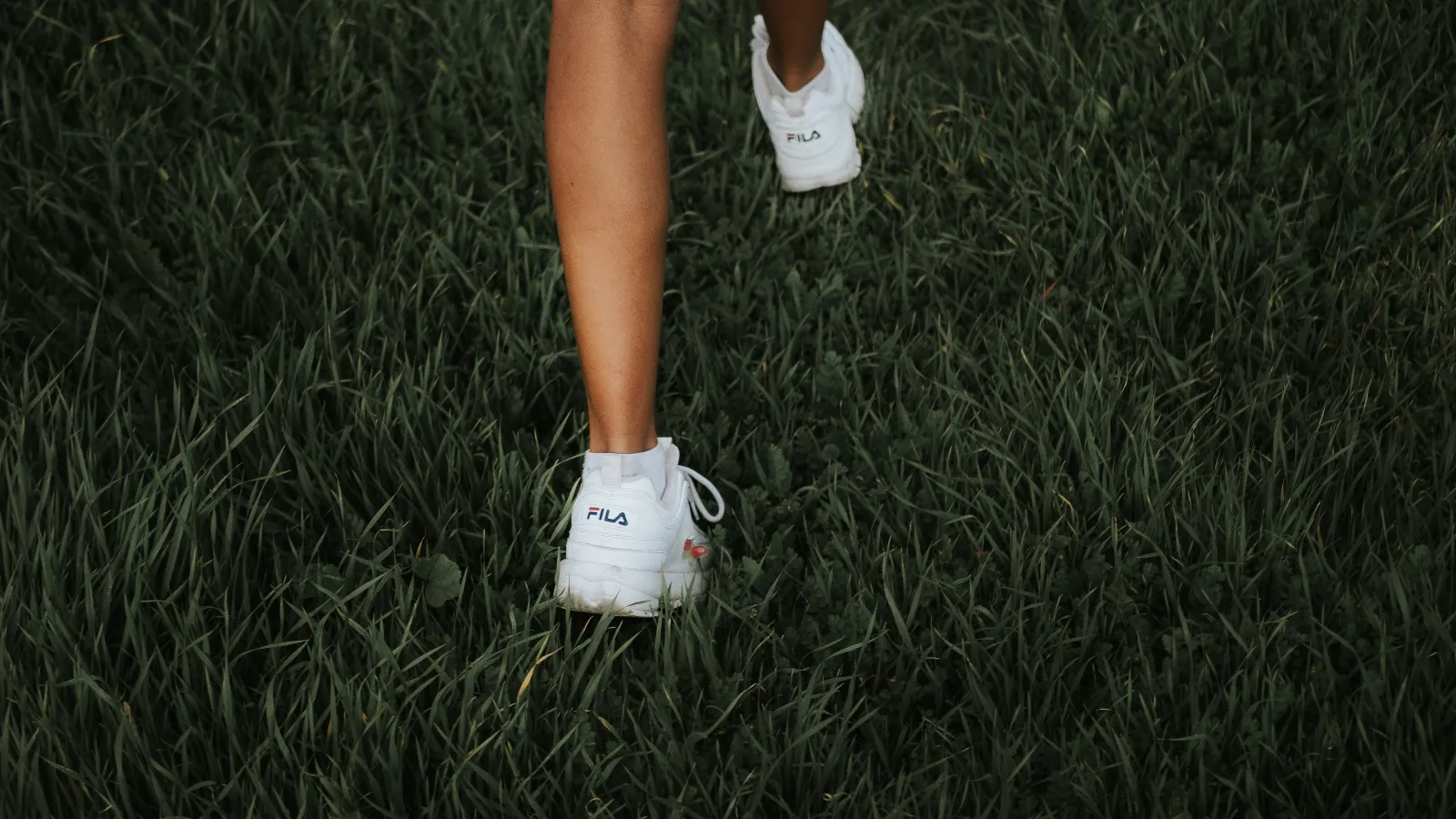 walking in grass