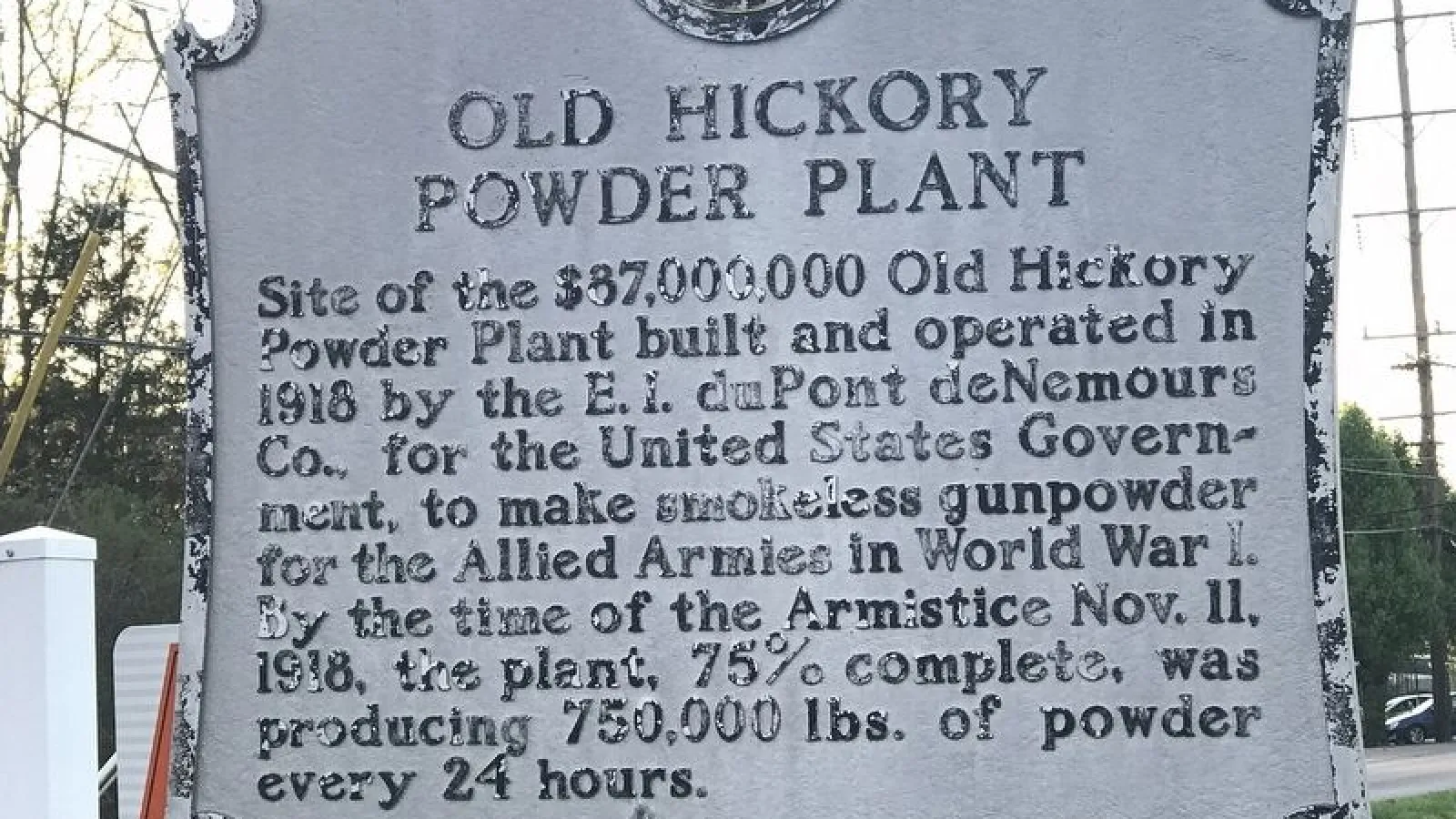 powder plant sign