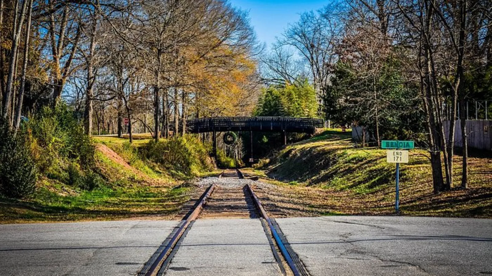 railroad tracks and bridge
