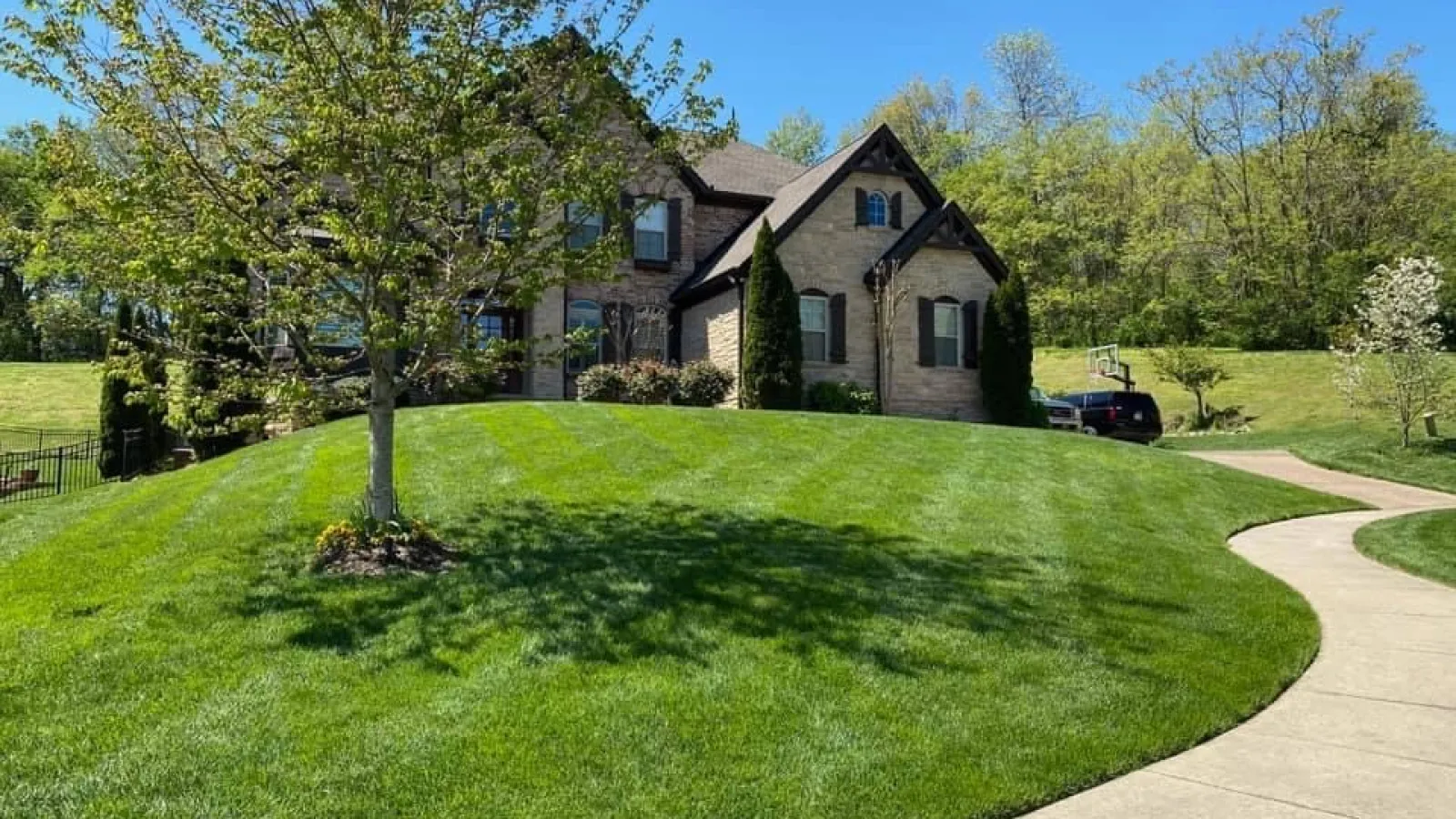 Core aerated and seeding lawn