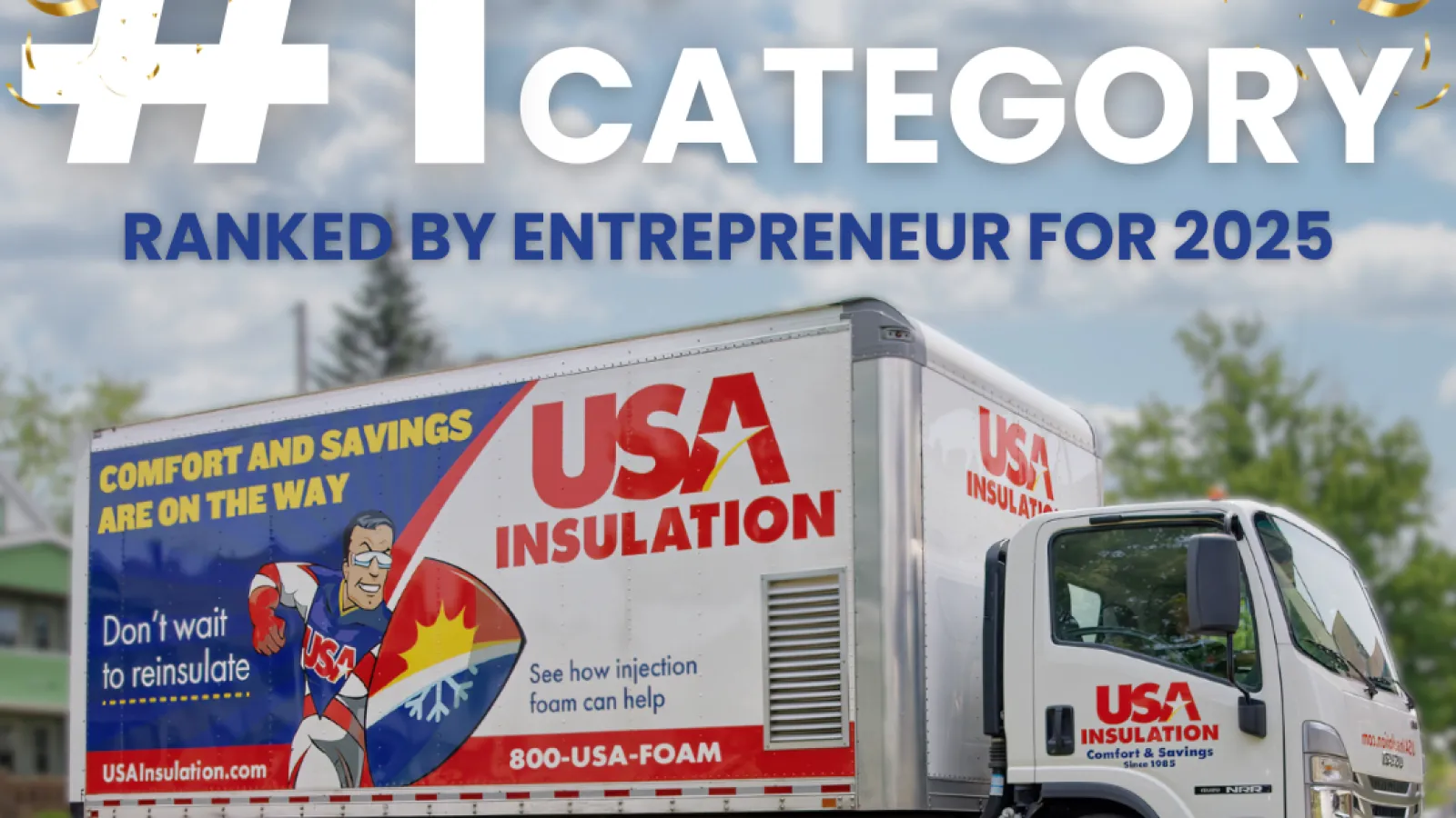 USA Insulation Truck image with #1 in Category headline