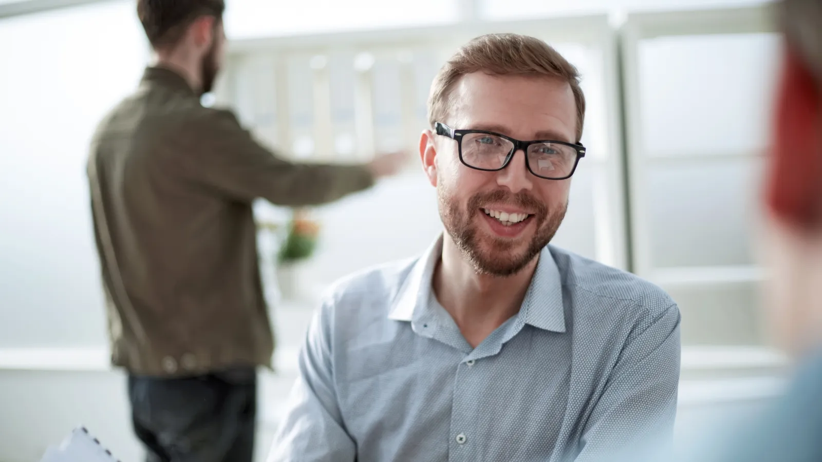 a man wearing glasses