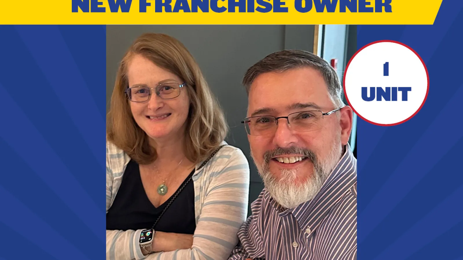 James and Angela Merchant, new franchise owners for USA Insulation in Reston, VA, smiling in a promotional image.