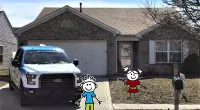a car parked in front of a house