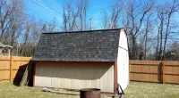 a shed with a new roof