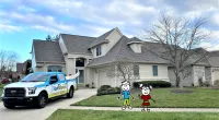 a car parked in front of a house