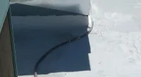a building covered in snow