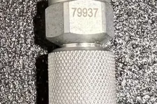 Thumbnail for Metallic valve connector with yellow cap and textured grip marked with number 79937 on black textured surface